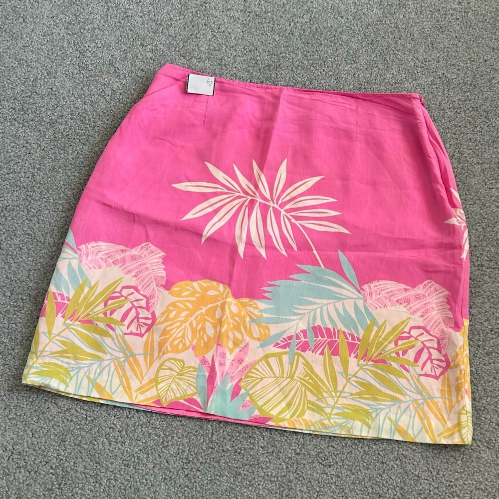 Tori Richard Honolulu 100% Silk Skirt in Floral Print Spring Summer Size 8